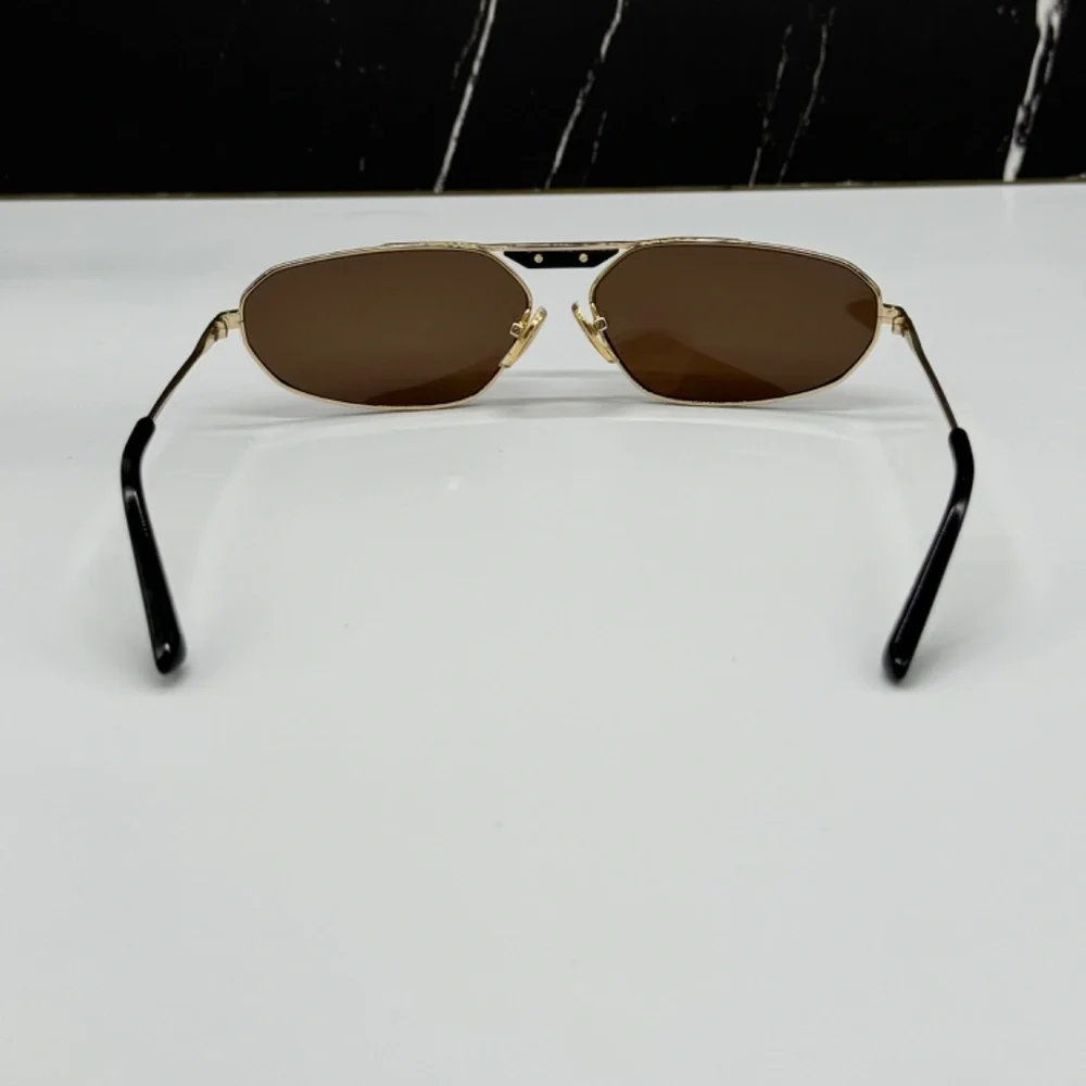 NEW BALENCIAGA BB0245S 003 UNISEX SUNGLASSES BB 0245S GOLD METAL OVAL EYEWEAR